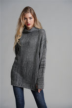Load image into Gallery viewer, Exposed Seam Funnel Neck Tunic Sweater