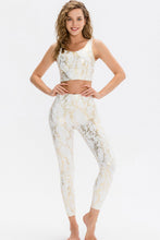 Load image into Gallery viewer, Metallic Snakeskin Print Cropped Yoga Tank