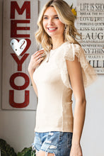 Load image into Gallery viewer, Butterfly Affect Caped Sleeve In Lace Top