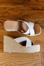 Load image into Gallery viewer, KAYLEEN High Hopes Crisscross Strap Espadrille Wedges in White