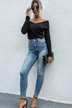 Load image into Gallery viewer, Crisscross Off-Shoulder Rib-Knit Top