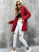 Load image into Gallery viewer, Buttoned Longline Sherpa Jacket