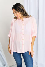 Load image into Gallery viewer, DIBS 1006 Zenana Striped Half Sleeve Button Down Shirt