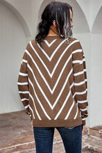 Load image into Gallery viewer, Striped V-Neck Cardigan
