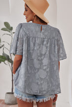 Load image into Gallery viewer, Round Neck Puff Sleeve Blouse