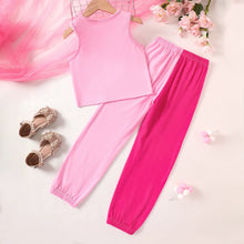 Load image into Gallery viewer, Girls Graphic Tank and Contrast Joggers Set