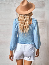 Load image into Gallery viewer, Swiss Dot Smocked Frill Trim Top