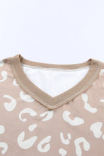 Load image into Gallery viewer, Leopard V-Neck Top and Shorts Lounge Set