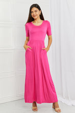 Load image into Gallery viewer, Celeste Sweetheart Full Size Short Sleeve Maxi Dress in Hot Pink
