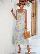 Load image into Gallery viewer, Floral Tie-Shoulder Sweetheart Neck Dress