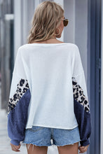 Load image into Gallery viewer, Leopard Color Block Waffle-Knit Top