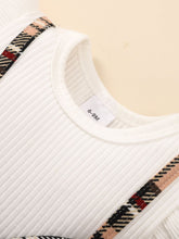 Load image into Gallery viewer, Girls Plaid Bow Detail Ribbed Dress
