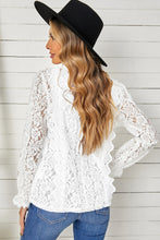 Load image into Gallery viewer, Lace Crochet V-Neck Flounce Sleeve Top