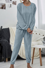 Load image into Gallery viewer, Dropped Shoulder Teddy Lounge Set