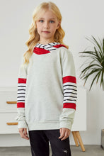 Load image into Gallery viewer, Girls Striped Color Block Hoodie