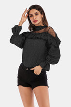 Load image into Gallery viewer, Printed Ruffle Collar Flounce Sleeve Blouse