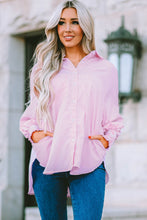 Load image into Gallery viewer, Trendy Pin Striped Collard Dolman Button down Shirt