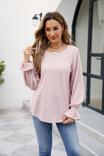 Load image into Gallery viewer, Round Neck Flounce Sleeve Blouse