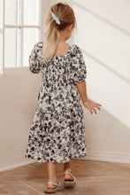 Load image into Gallery viewer, ODDI Girls Printed Smocked Square Neck Dress