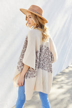 Load image into Gallery viewer, Justin Taylor Leopard Open Front Side Slit Poncho