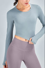 Load image into Gallery viewer, Breathable Cropped Long Sleeve Sports Top