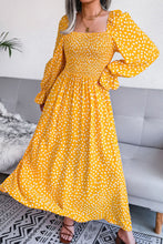 Load image into Gallery viewer, Printed Smocked Flounce Sleeve Maxi Dress