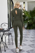 Load image into Gallery viewer, Cutout Spliced Turtleneck Yoga Top