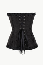 Load image into Gallery viewer, Full Size Jacquard Bow and Ruffle Trim Corset