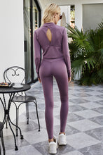 Load image into Gallery viewer, Cutout Spliced Turtleneck Yoga Top