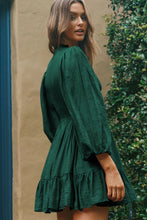 Load image into Gallery viewer, Smocked Balloon Sleeve Ruffle Hem Dress