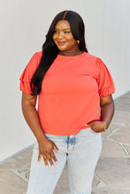 Load image into Gallery viewer, Petal Dew Sweet Innocence Full Size Puff Short Sleeve Top In Tomato