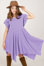Load image into Gallery viewer, Round Neck Petal Sleeve Dress