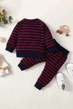 Load image into Gallery viewer, Baby Striped Decorative Button Top and Joggers Set