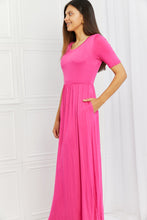 Load image into Gallery viewer, Celeste Sweetheart Full Size Short Sleeve Maxi Dress in Hot Pink