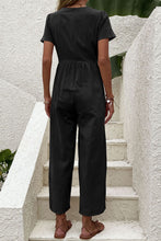 Load image into Gallery viewer, Short Puff Sleeve V-Neck Jumpsuit