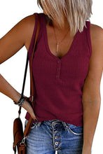 Load image into Gallery viewer, V-Neck Ribbed Tank