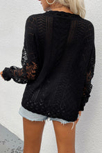 Load image into Gallery viewer, Spliced Lace Crochet Sleeve Sweater