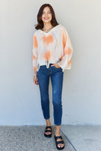 Load image into Gallery viewer, POL Mix It Up Tie Dye Hooded Distressed Sweater in Ivory/Orange