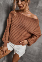 Load image into Gallery viewer, Horizontal Ribbing Off-Shoulder Sweater