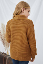 Load image into Gallery viewer, Girls Dropped Shoulder Turtleneck Sweater
