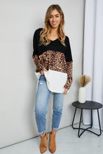 Load image into Gallery viewer, Culture Code Leopard Color Block Slit Tunic Top