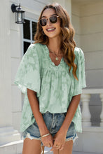 Load image into Gallery viewer, Applique Frill Trim Flutter Sleeve Blouse