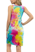 Load image into Gallery viewer, Tie-Dye Twisted Round Neck Sleeveless Dress