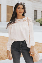 Load image into Gallery viewer, Round Neck Spliced Lace Blouse