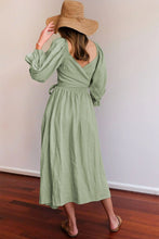 Load image into Gallery viewer, Smocked Square Neck Flounce Sleeve Dress