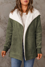Load image into Gallery viewer, Faux Suede Sherpa Lining Jacket with Pockets