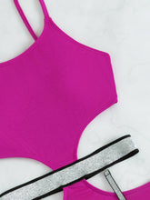 Load image into Gallery viewer, Glitter Cutout Spaghetti Strap One-Piece Swimsuit