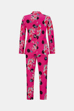 Load image into Gallery viewer, Polka Dot Floral Shawl Collar Blazer and Belted Pants Set