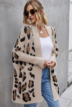 Load image into Gallery viewer, Leopard Batwing Sleeve Open Front Cardigan