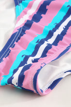 Load image into Gallery viewer, Multicolor Striped Scoop Neck Tankini Set